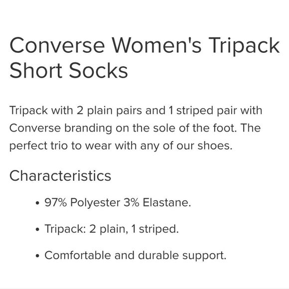 Converse Flat Knit Ultra Low 3-PK Socks - Picture 3 of 6